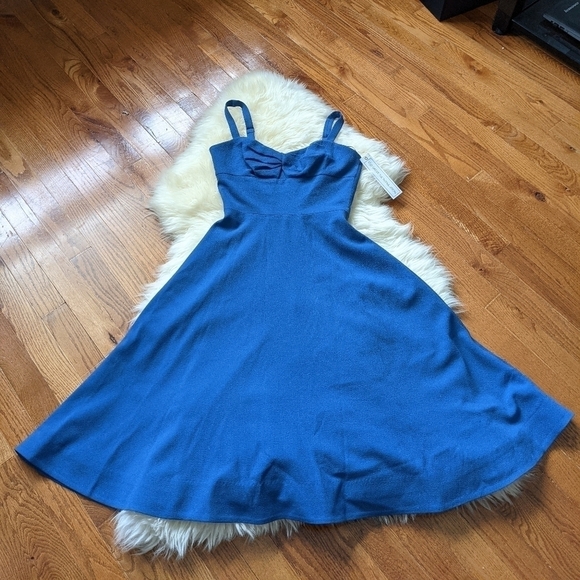 DRESS THE POPULATION bianca sweetheart retro dress blue - Picture 13 of 15
